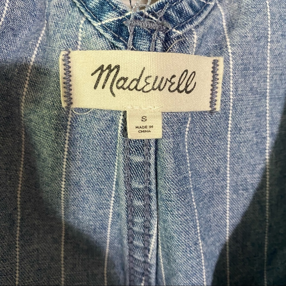 Madewell pinyon short overalls pinstripe - Picture 12 of 13